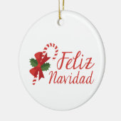 Feliz Navidad Keramisch Ornament (Links)