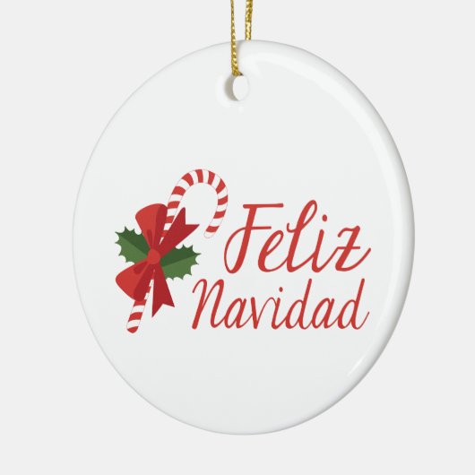 Feliz Navidad Keramisch Ornament (Links)