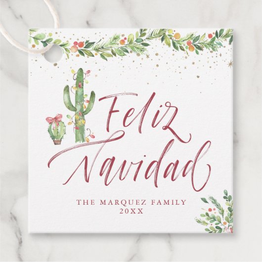 Feliz Navidad | Kerst vakantie cadeau Labels (Voorkant)