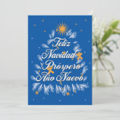 Feliz Navidad Kerst Wenskaart Feestdagenkaart (Staand voorkant)