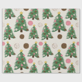 Feliz Navidad | Kerstboom in Concha Cadeaupapier (Vlak)