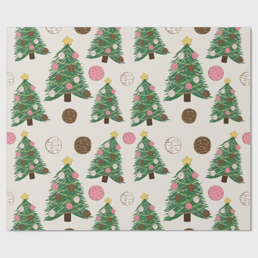 Feliz Navidad | Kerstboom in Concha Cadeaupapier (Vlak)