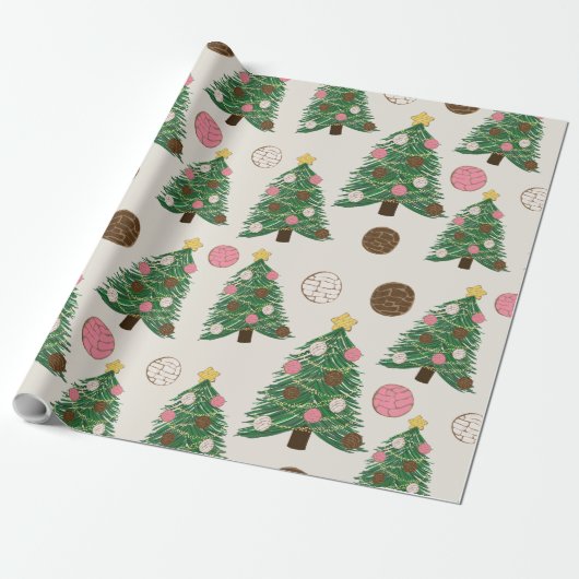 Feliz Navidad | Kerstboom in Concha Cadeaupapier (Uitgerold)