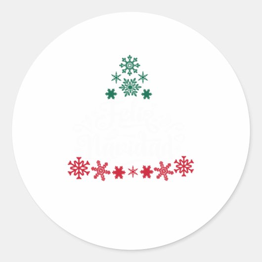 Feliz Navidad-kerstboom Mexicaanse spa Ronde Sticker (Voorkant)
