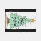Feliz Navidad Kerstboom T-shirt Fleece Deken (Voorkant (Horizontaal))