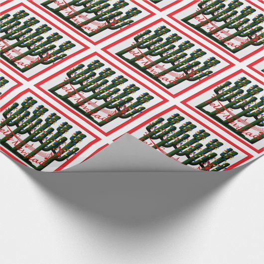 Feliz Navidad-kerstcactus - Gift Wrap Cadeaupapier (Hoek)