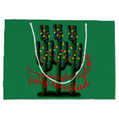 Feliz Navidad-kerstcactus LG GB Large Cadeautasje (Achterkant)