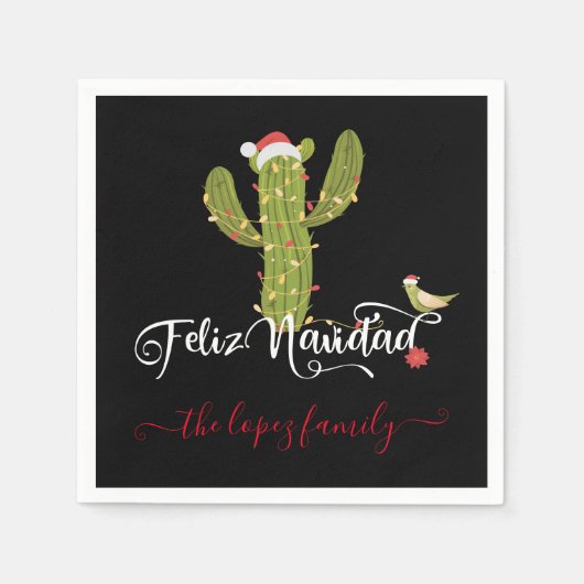 Feliz Navidad-kerstcactus Servet (Voorkant)