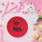 Feliz Navidad Kerstfeest Diner Papieren Bordje (Feest)