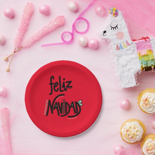 Feliz Navidad Kerstfeest Diner Papieren Bordje (Feest)