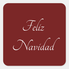 Feliz Navidad-kerstfeestrood Vierkante Sticker