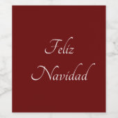Feliz Navidad-kerstfeestrood Wijn Etiket (Enkel label)