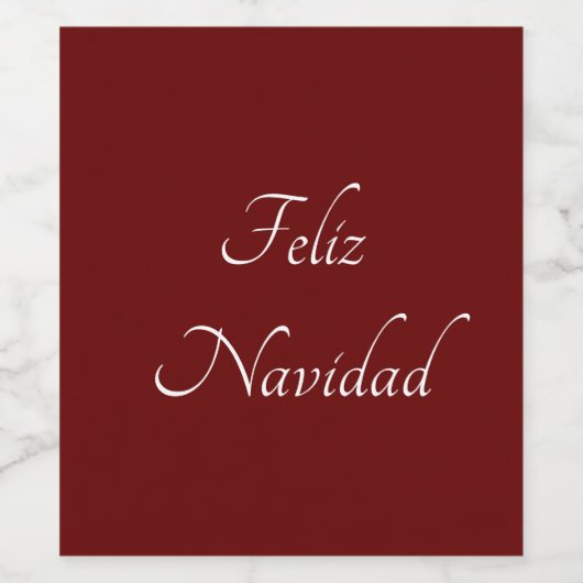 Feliz Navidad-kerstfeestrood Wijn Etiket (Enkel label)