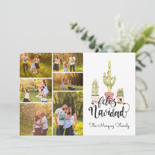 Feliz Navidad | Kerstfotocollage (Staand voorkant)