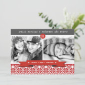 Feliz Navidad. Kerstfotokaart in het Spaans Feestdagenkaart (Staand voorkant)