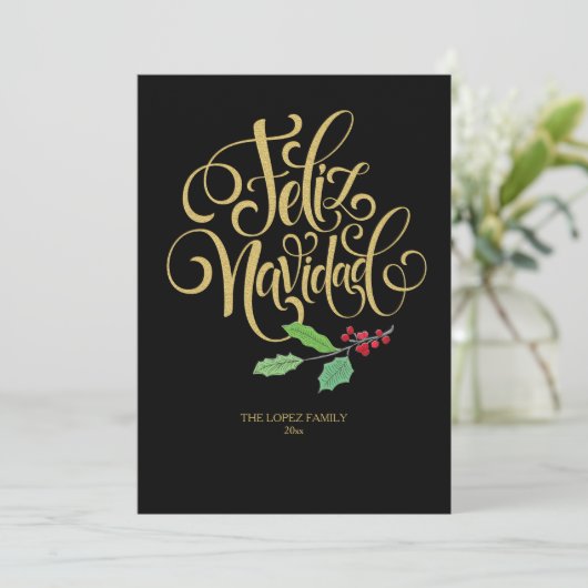 Feliz Navidad Kerstkaart (Staand voorkant)