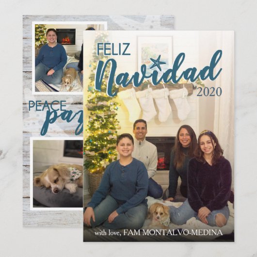 Feliz Navidad-kerstkaart - Beach Feestdagenkaart (Voorkant / Achterkant)