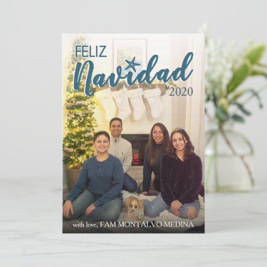 Feliz Navidad-kerstkaart - Beach Feestdagenkaart (Staand voorkant)
