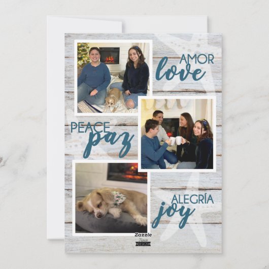 Feliz Navidad-kerstkaart - Beach Feestdagenkaart (Achterkant)