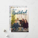 Feliz Navidad-kerstkaart - Beach Feestdagenkaart<br><div class="desc">Feliz Navidad-kerstkaart met een prachtig Beach-thema met een tweetalige boodschap aan de achterkant.</div>