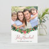 Feliz Navidad-kerstkaart Feestdagenkaart (Staand voorkant)