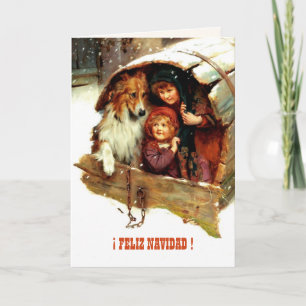 Feliz Navidad. kerstKaart in het Spaans Feestdagen Kaart