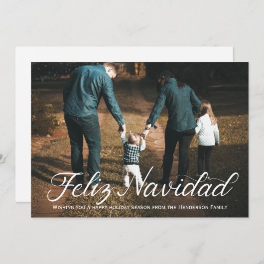 Feliz Navidad-kerstKaart Kaart (Voorkant / Achterkant)