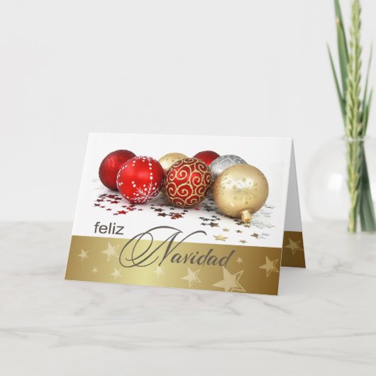 Feliz Navidad. Kerstkaarten in het Spaans Feestdagen Kaart (Voorkant)