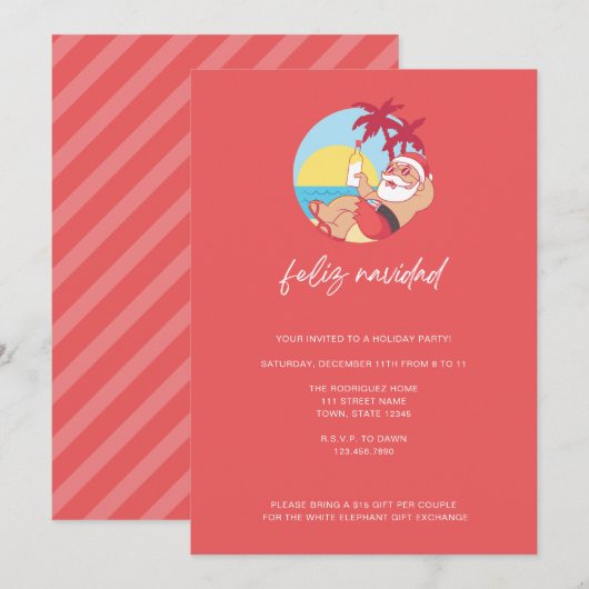 Feliz Navidad Kerstkerstmis Kaart (Voorkant / Achterkant)