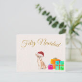 Feliz Navidad Kerstmis Chihuahua Dog Merry Bright Briefkaart (Staand voorkant)