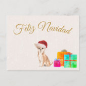 Feliz Navidad Kerstmis Chihuahua Dog Merry Bright Briefkaart (Voorkant)