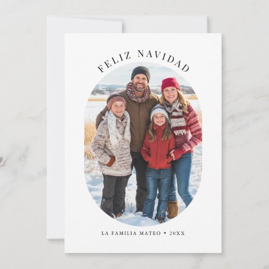 Feliz Navidad Kerstmis Familie Capsule Foto Feestdagenkaart (Voorkant)