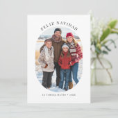 Feliz Navidad Kerstmis Familie Capsule Foto Feestdagenkaart (Staand voorkant)