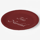 Feliz Navidad Kerstmis Fiesta Red Papieren Bordje (Gekanteld)