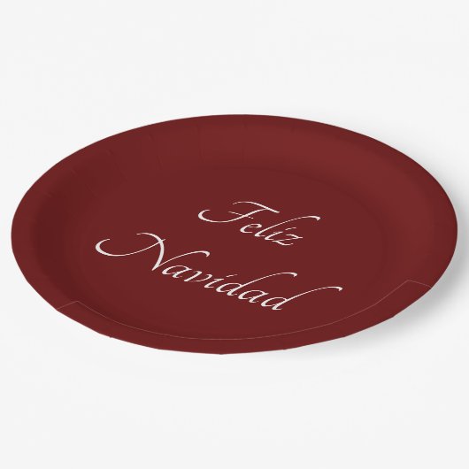 Feliz Navidad Kerstmis Fiesta Red Papieren Bordje (Gekanteld)