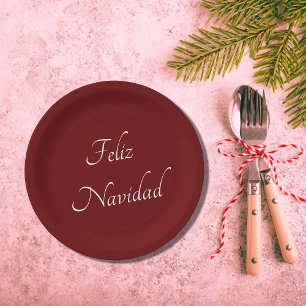 Feliz Navidad Kerstmis Fiesta Red Papieren Bordje