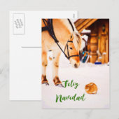 Feliz Navidad Kerstmis met boerderijdieren in snee Feestdagenkaart (Voorkant / Achterkant)