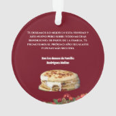 Feliz Navidad Kerstmis naar el Comelón de Pupusas Ornament (achterkant)