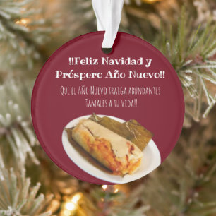 Feliz Navidad Kerstmis naar el Comelón de Tamales Ornament
