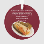 Feliz Navidad Kerstmis naar el Comelón de Tamales Ornament (achterkant)