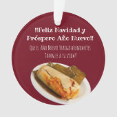 Feliz Navidad Kerstmis naar el Comelón de Tamales Ornament (voorkant)