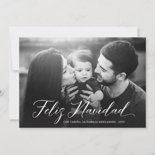 Feliz Navidad | Kerstmis Poinsettias | Foto Feestdagenkaart (Voorkant)