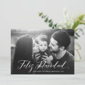 Feliz Navidad | Kerstmis Poinsettias | Foto Feestdagenkaart (Staand voorkant)