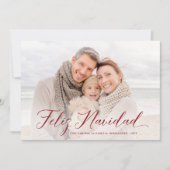 Feliz Navidad | Kerstmis Poinsettias Foto Feestdagenkaart (Voorkant)