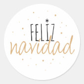 Feliz Navidad Kerstmis Ronde Sticker (Voorkant)