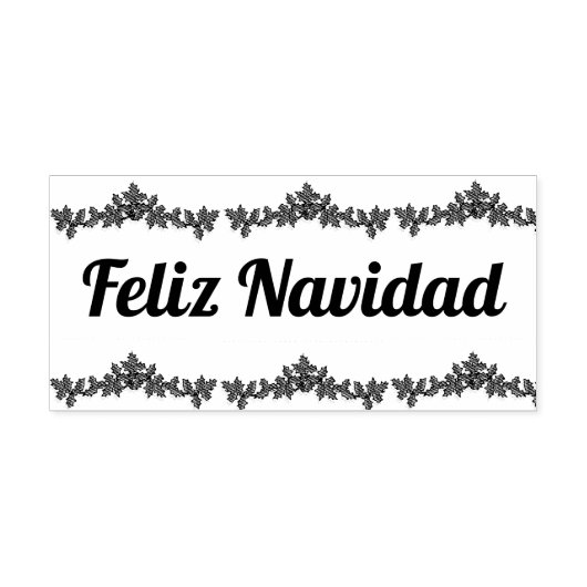 Feliz Navidad Kerstmis (Spaans) Rubberstempel (Afrduk)