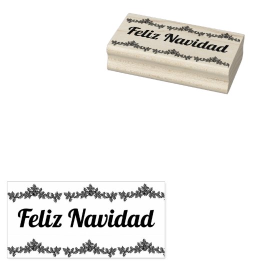 Feliz Navidad Kerstmis (Spaans) Rubberstempel (Gestempeld)