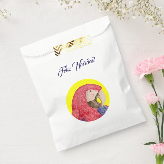 Feliz Navidad-kerstparrot Bedankzakje (Gezegeld)