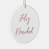 Feliz Navidad-kerstscript Typografie Keramisch Ornament (Rechts)