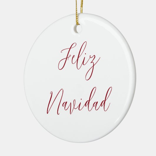 Feliz Navidad-kerstscript Typografie Keramisch Ornament (Links)